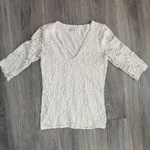 Vintage Abercrombie & Fitch Lace V-Neck Top